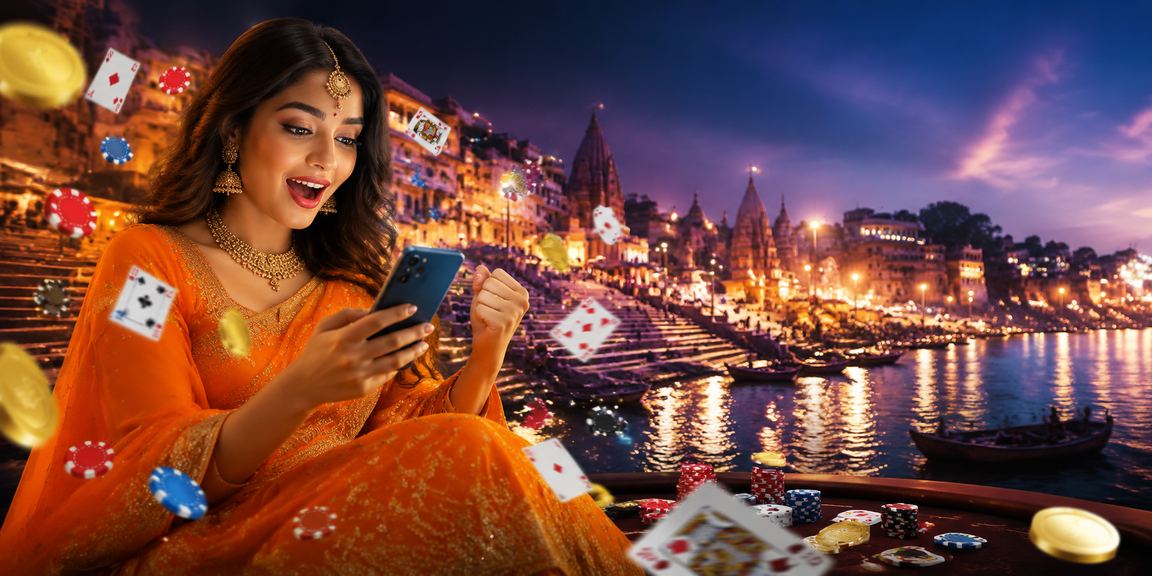 Player engaged in poker game at Varanasi Ghat
